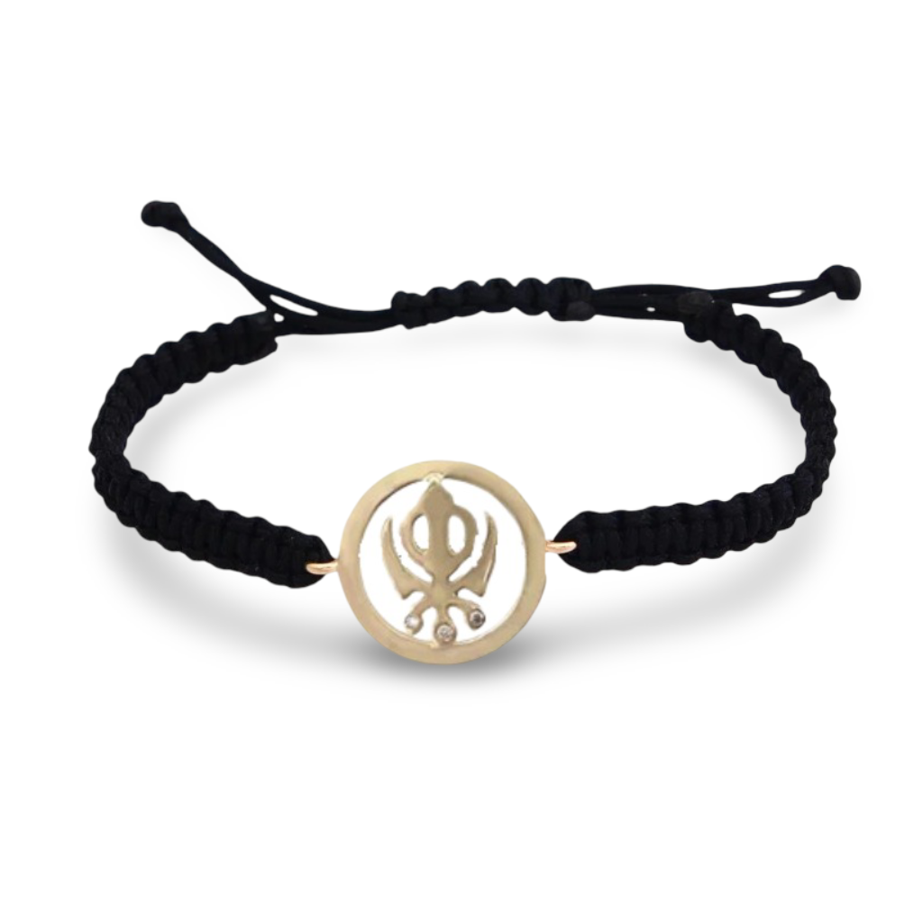 Khanda Bracelet in Gold 14k with Diamonds - Jewelslane