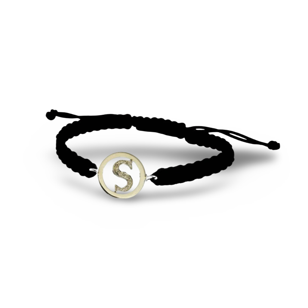 Alphabet S Bracelet in Silver with diamond - Jewelslane