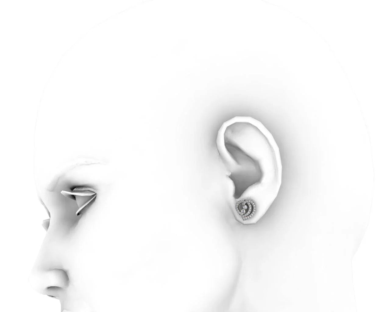 Precious Hearts Diamond Earstuds - Jewelslane