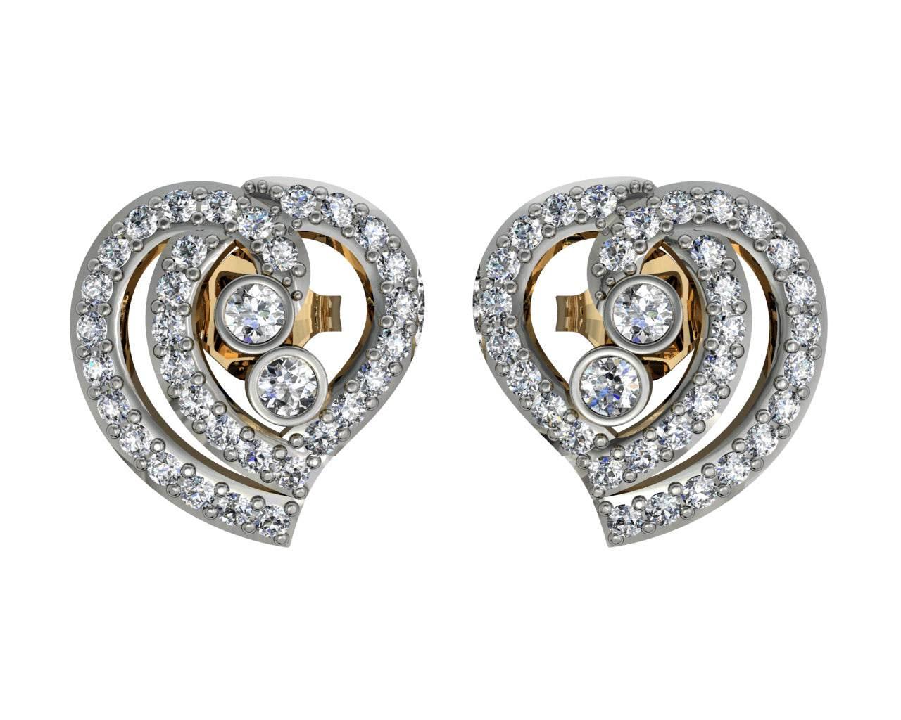 Precious Hearts Diamond Earstuds - Jewelslane