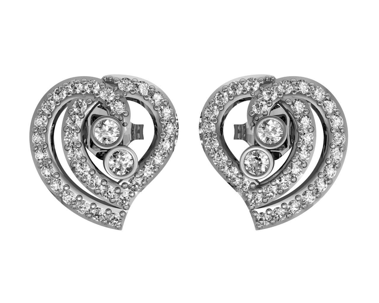 Precious Hearts Diamond Earstuds - Jewelslane