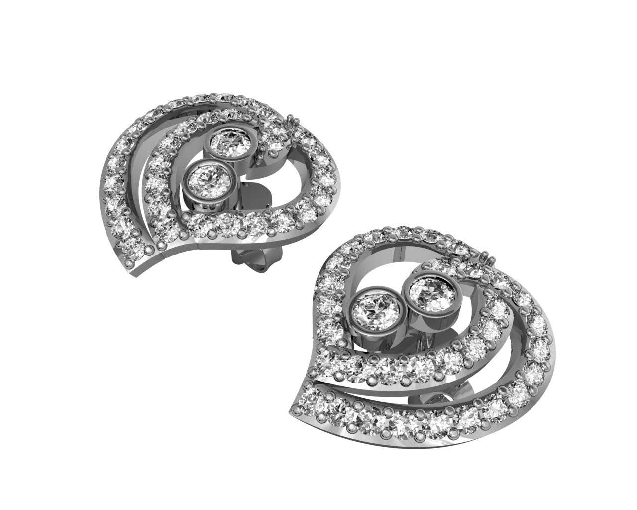 Precious Hearts Diamond Earstuds - Jewelslane