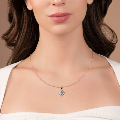 Princess Lab Grown Diamond Solitaire Pendant - Jewelslane