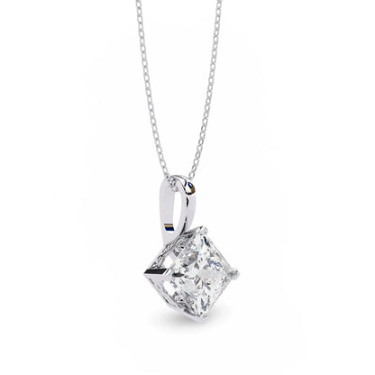 Princess Lab Grown Diamond Solitaire Pendant - Jewelslane