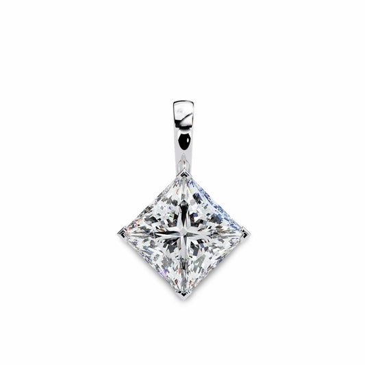 Princess Lab Grown Diamond Solitaire Pendant - Jewelslane
