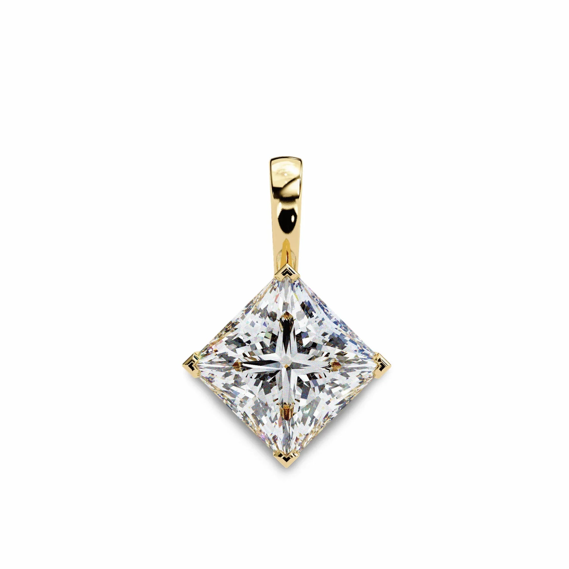 Princess Lab Grown Diamond Solitaire Pendant - Jewelslane