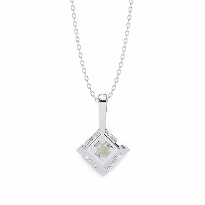 Princess Lab Grown Diamond Solitaire Pendant - Jewelslane