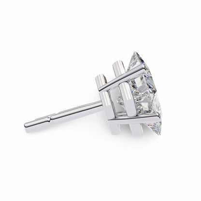 Princess Lab Grown Diamond Solitaire EarStud Earring in Gold - Jewelslane