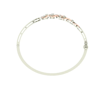 Pypa Diamond bangle in two tone rose & white gold - Jewelslane