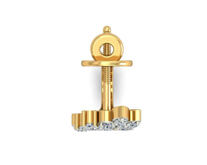 Rhia Diamond Earrings in 14k gold studded with 44 round brilliant cut diamonds - Jewelslane