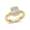 Rici Emerald Cut Lab Grownd Diamond Bezel set Ring in Gold - Jewelslane