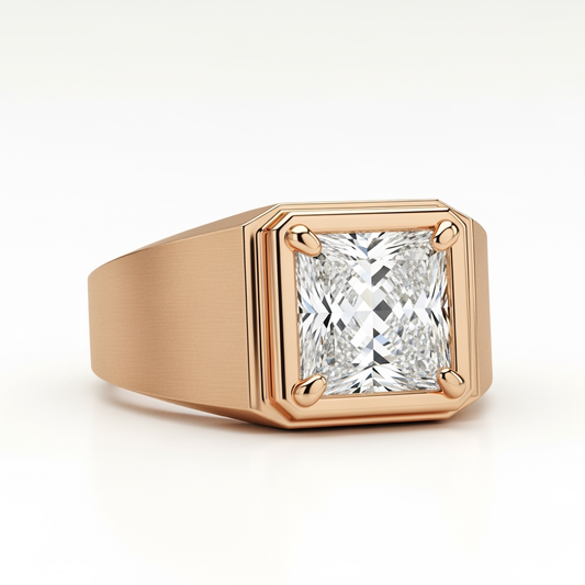 Riley Princess Cut Diamond solitaire Ring for Men - jewelslane