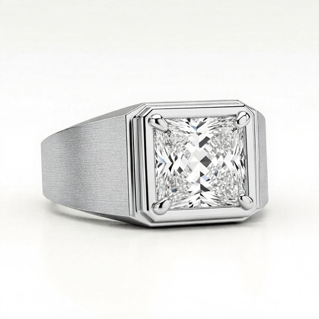 Riley Princess Cut Diamond solitaire Ring for Men - jewelslane