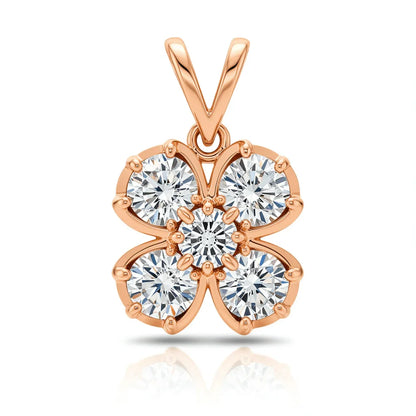 Round Brilliant Diamond Clover Pendant - Jewelslane