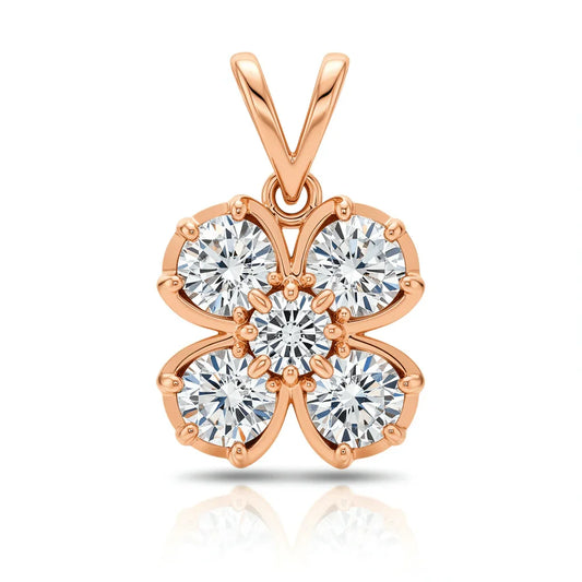 Round Brilliant Diamond Clover Pendant - Jewelslane