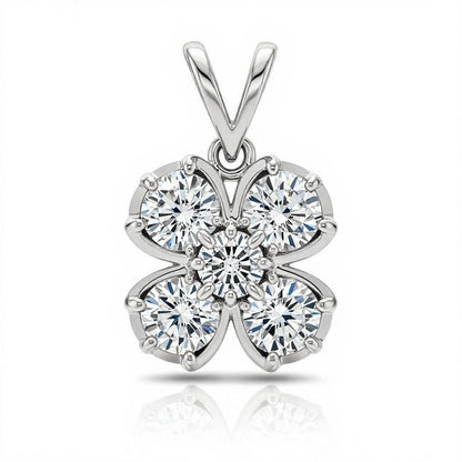 Round Brilliant Diamond Clover Pendant - Jewelslane
