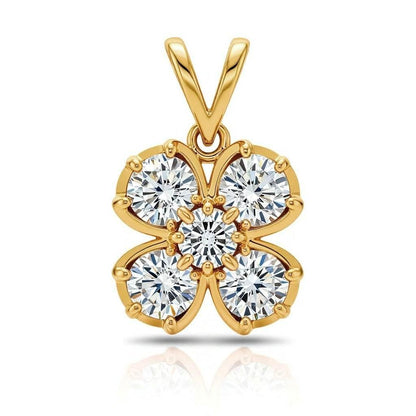 Round Brilliant Diamond Clover Pendant - Jewelslane