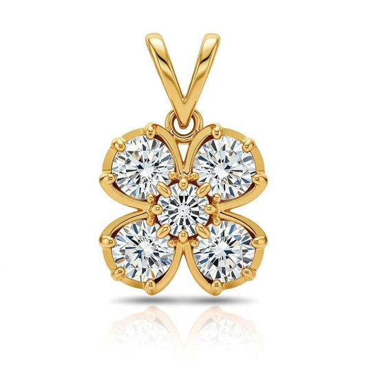 Round Brilliant Diamond Clover Pendant - Jewelslane