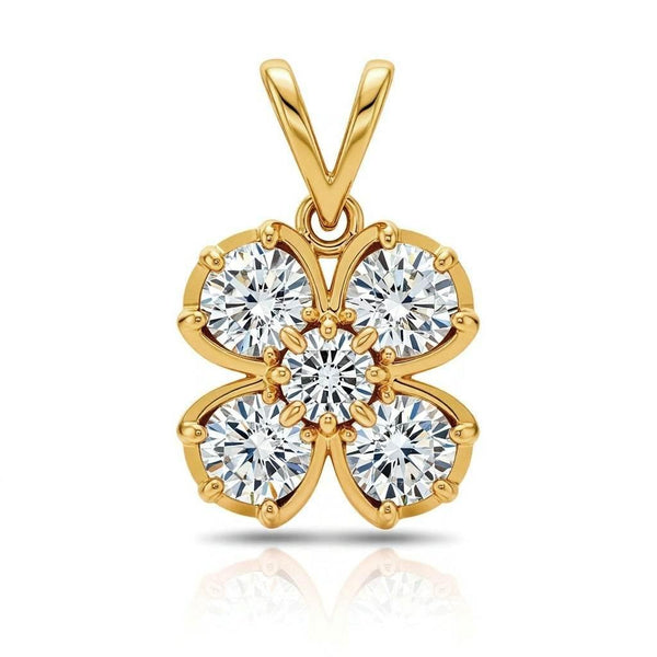 Round Brilliant Diamond Clover Pendant | JewelsLane – Jewelslane