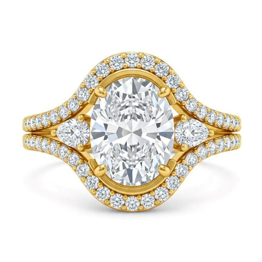 Saba Oval Shape Lab Diamond Solitaire Ring - Jewelslane
