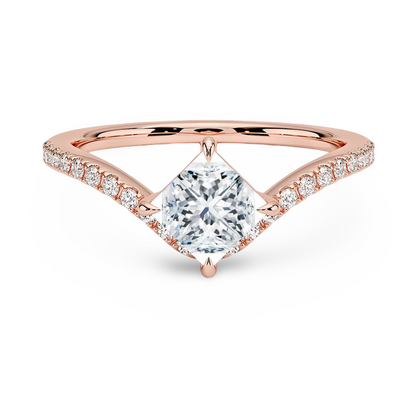 Sabra Princess Cut Lab Diamond Solitaire Ring - Jewelslane