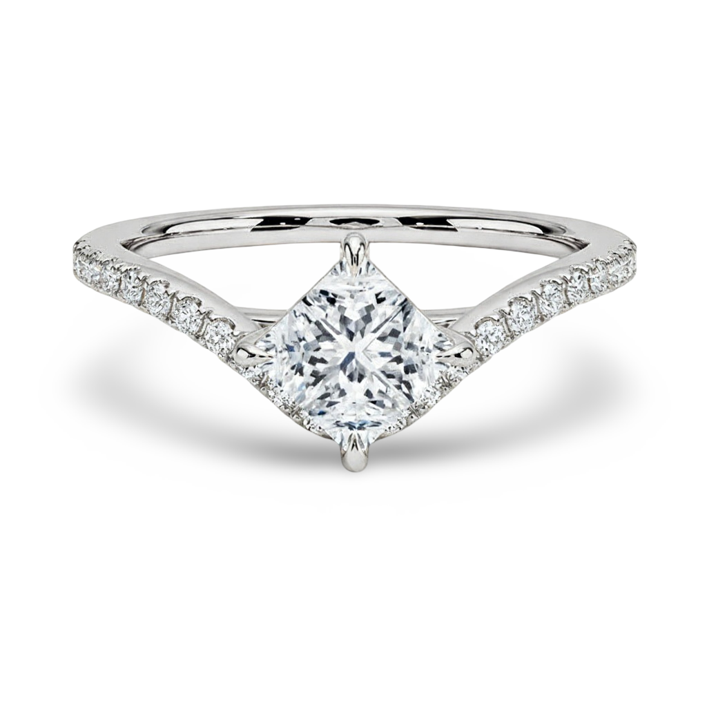 Sabra Princess Cut Lab Diamond Solitaire Ring - Jewelslane