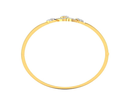 Sara Diamond Bangle For Daily wear in Gold - Jewelslane