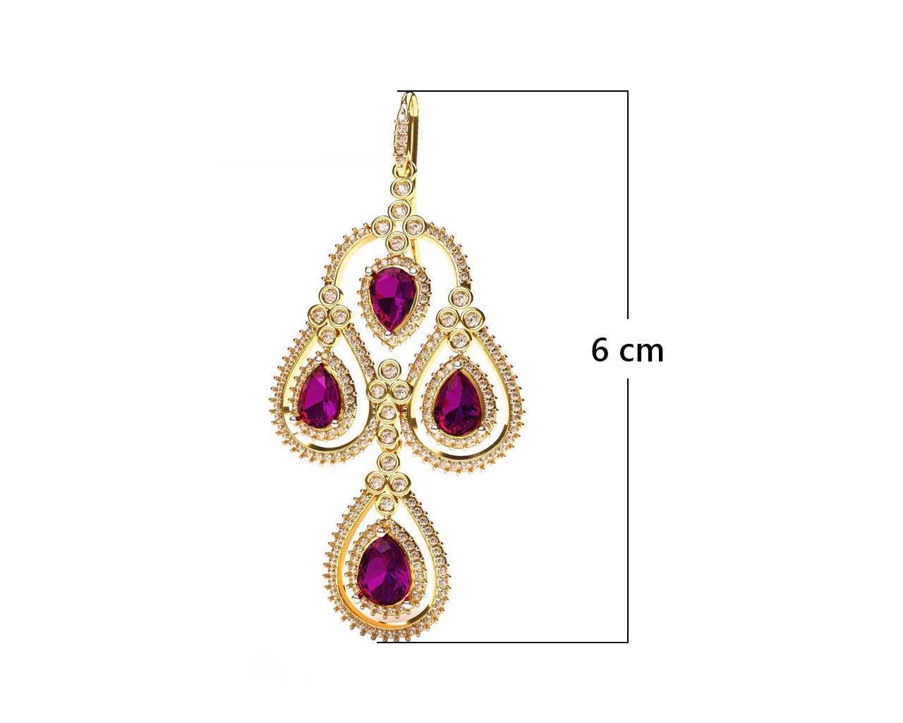 Amethyst & Diamond contemporary Danglers - Jewelslane