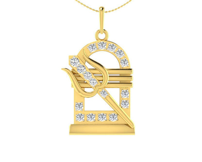 Shiv Trishul & Lingam Pendant with Diamond - Jewelslane
