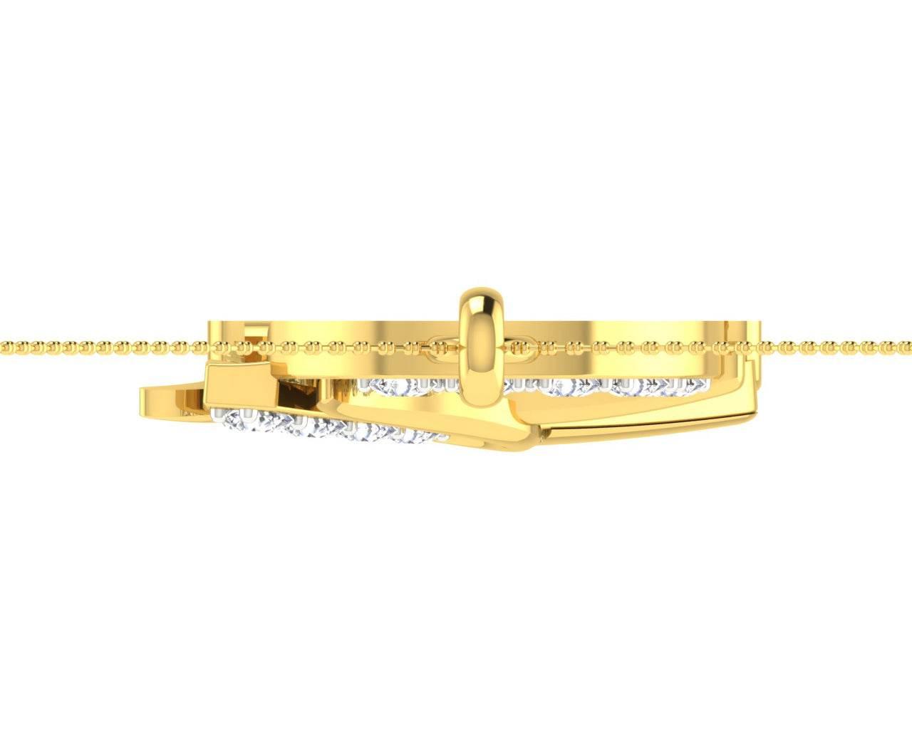 Shiv Trishul & Lingam Pendant with Diamond - Jewelslane