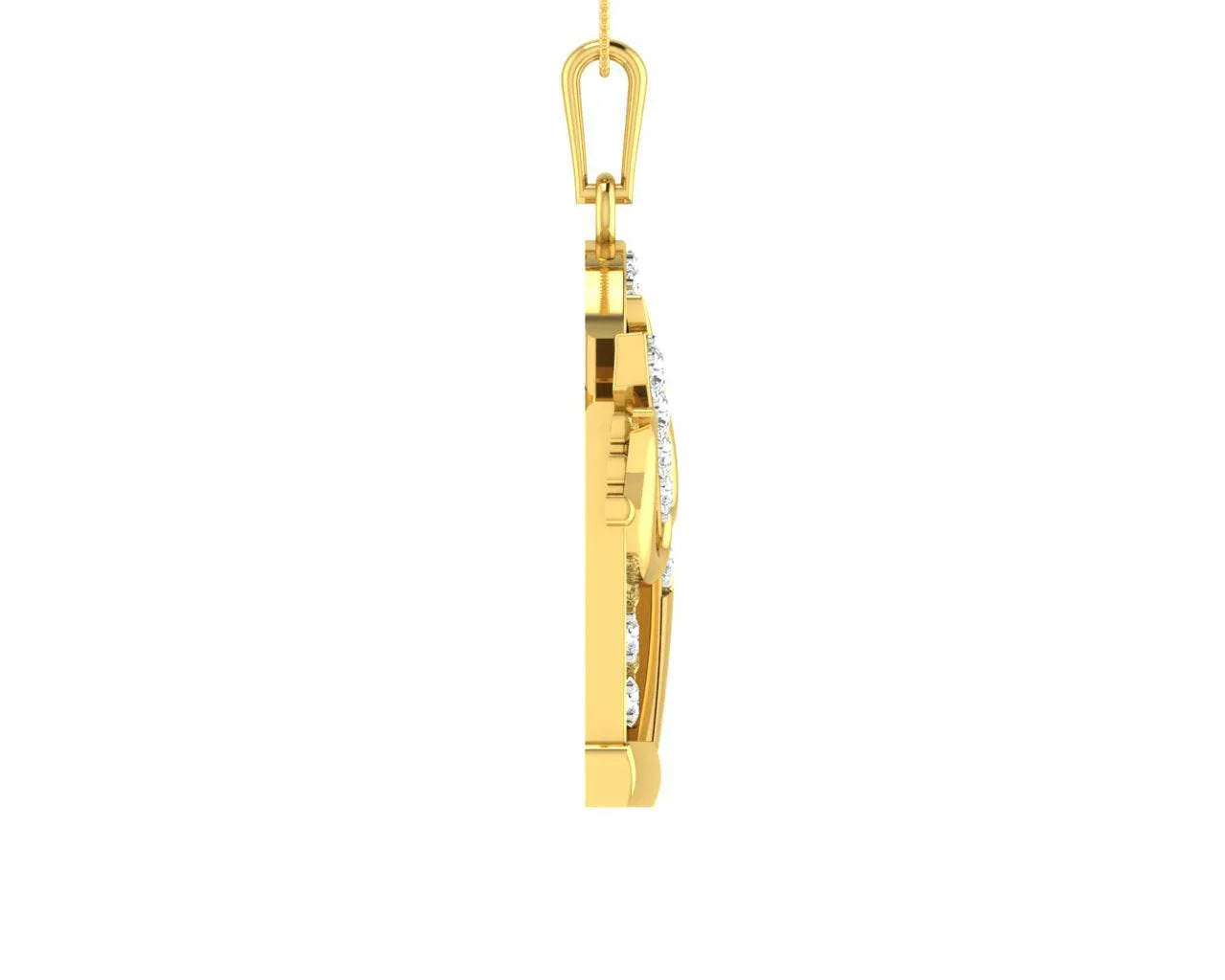 Shiv Trishul & Lingam Pendant with Diamond - Jewelslane