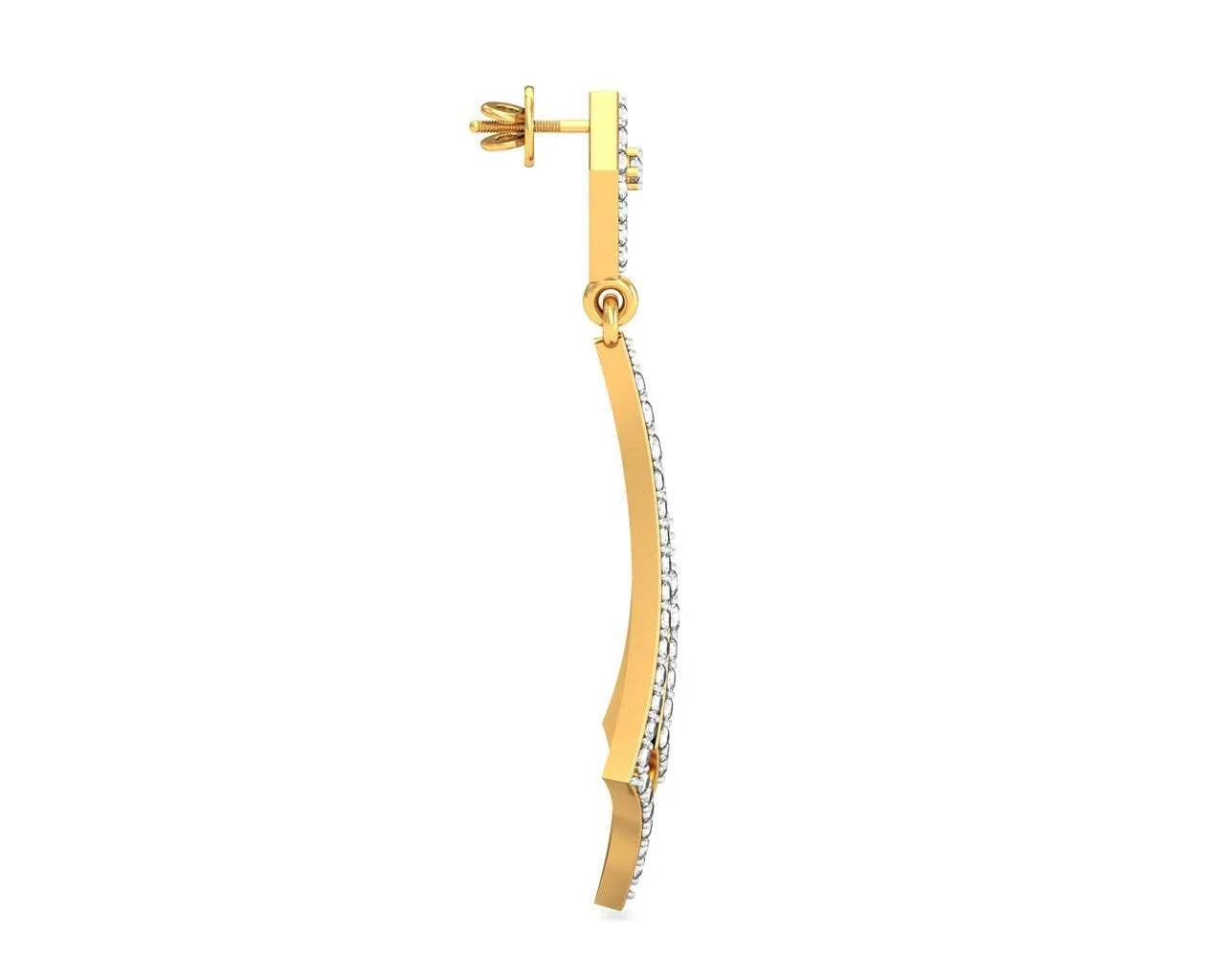 Sia Diamond Danglers In Gold - Jewelslane