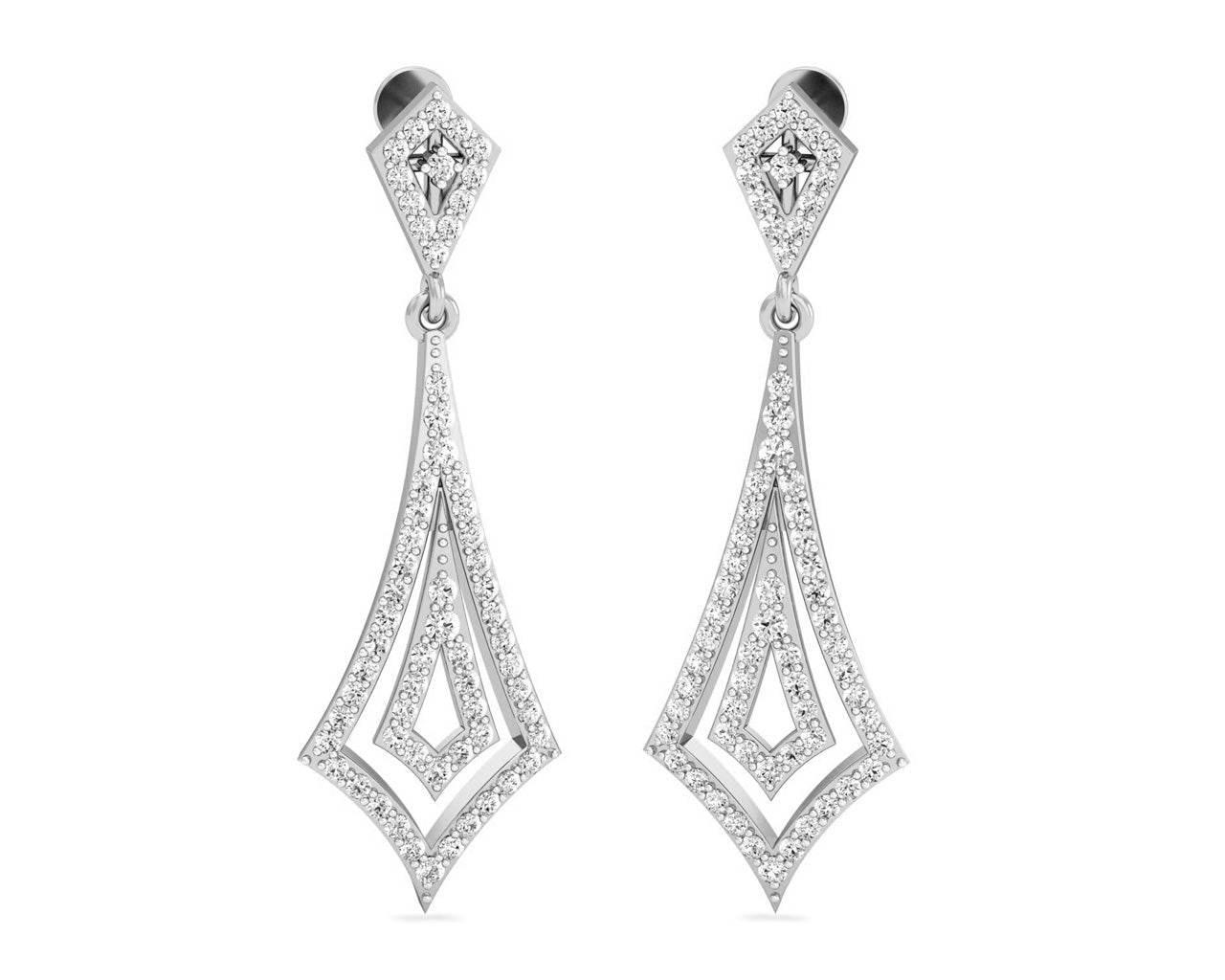 Sia Diamond Danglers In Gold - Jewelslane