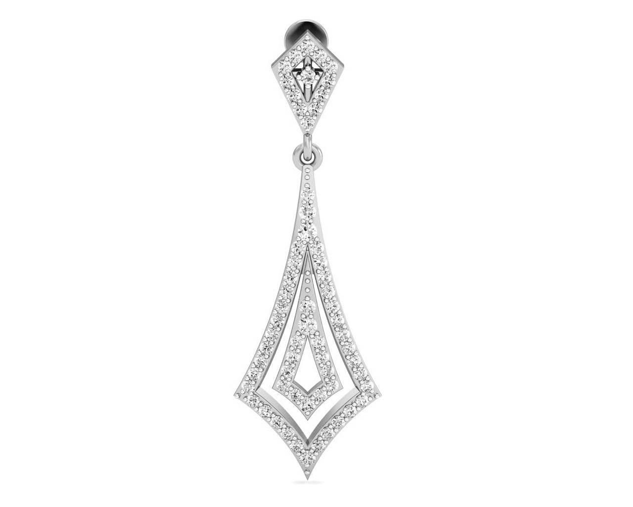 Sia Diamond Danglers In Gold - Jewelslane