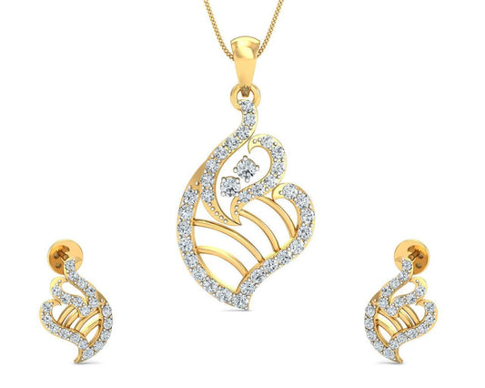 Talia Round Brilliant Diamond Pendant Set - Jewelslane