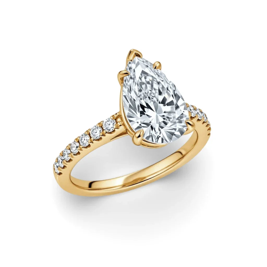 Tara Pear Shape Lab Diamond Solitaire Ring | Jewelslane