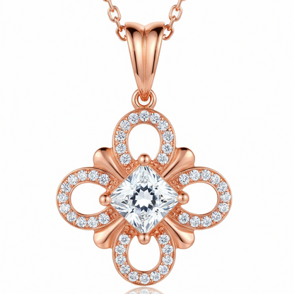 Tara Princess Cut Lab Diamond Solitaire Pendant - Jewelslane