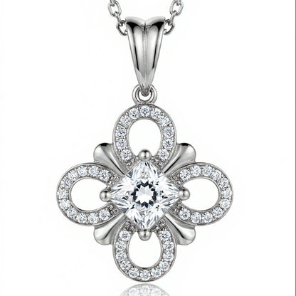 Tara Princess Cut Lab Diamond Solitaire Pendant - Jewelslane