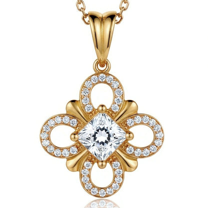 Tara Princess Cut Lab Diamond Solitaire Pendant - Jewelslane