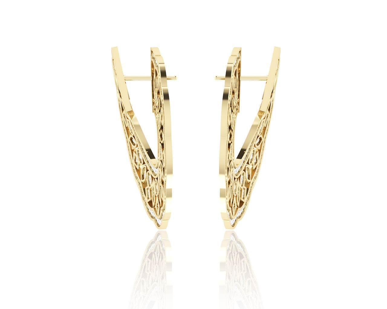 Tia Designer Diamond Hoops - Jewelslane