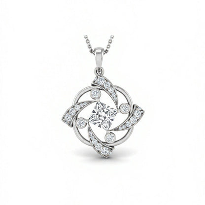 Eugene Princess Cut Lab Diamond Solitaire Pendant - Jewelslane