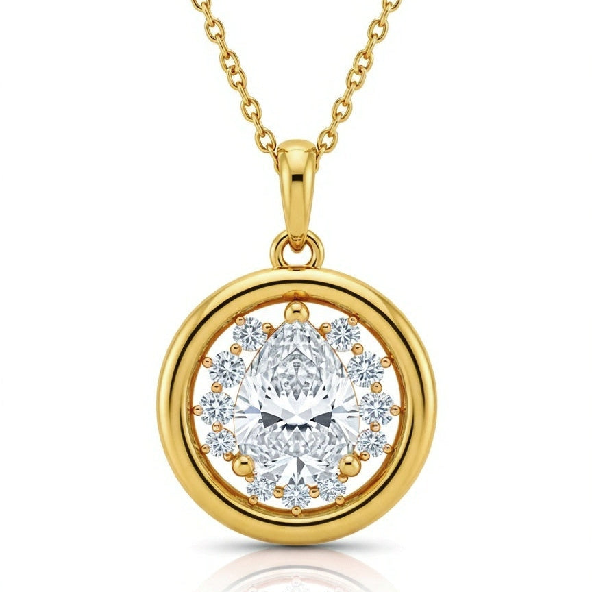 Uki Pear Shape Lab Diamond pendant - Jewelslane