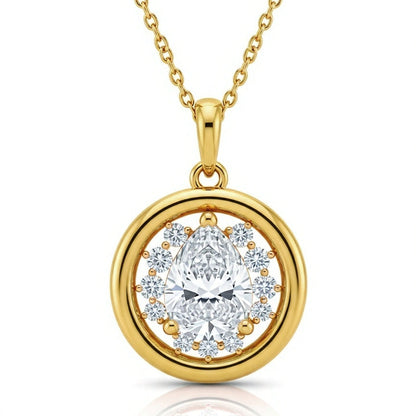 Uki Pear Shape Lab Diamond pendant - Jewelslane