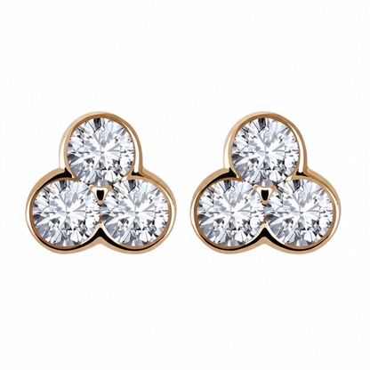 Umika Round Lab Diamonds Solitaire Earrings - Jewelslane