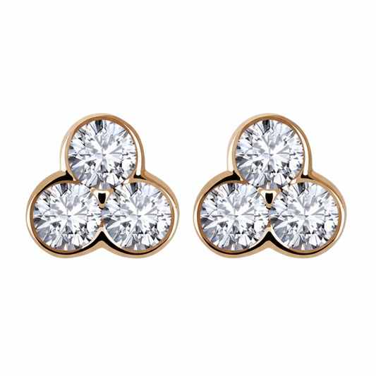 Umika Round Lab Diamonds Solitaire Earrings - Jewelslane