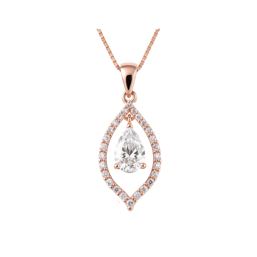 Valene Lab Grow Pear Shape Diamond Solitaire Pendant - Jewelslane
