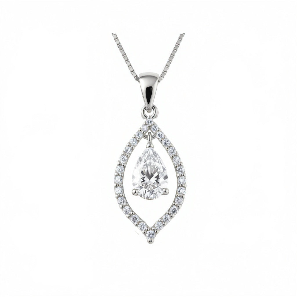 Valene Lab Grow Pear Shape Diamond Solitaire Pendant - Jewelslane