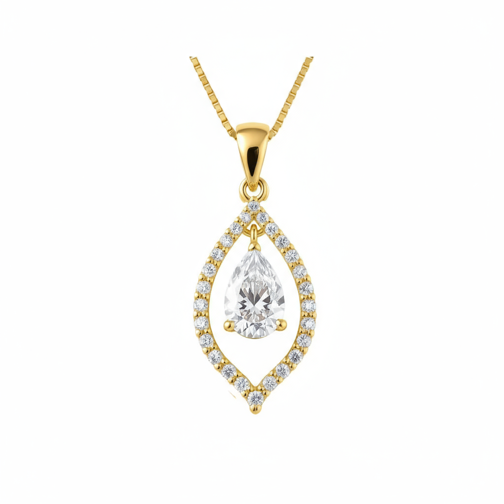Valene Lab Grow Pear Shape Diamond Solitaire Pendant - Jewelslane