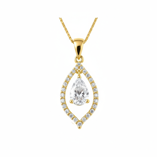 Valene Lab Grow Pear Shape Diamond Solitaire Pendant - Jewelslane
