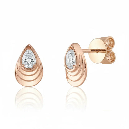 Valonia Pear Shape Lab Diamond Solitaire Earrings - Jewelsalne